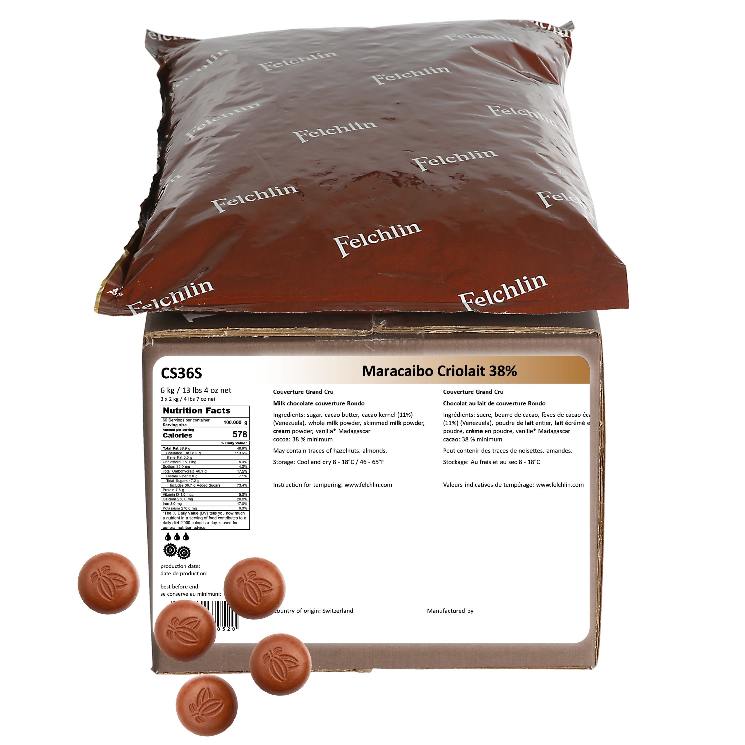 Maracaibo Criolait - 38% chocolate milk couverture