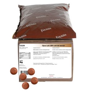 Opus 38% Lait de terroir milk chocolate couverture with mountain milk-Rondo