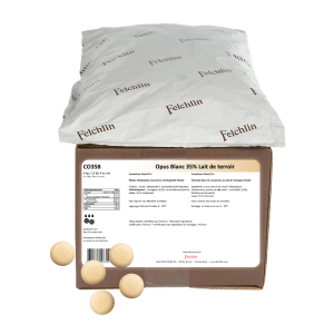 Opus blanc 35% lait de terroir white chocolate couverture with mountain milk -Rondo